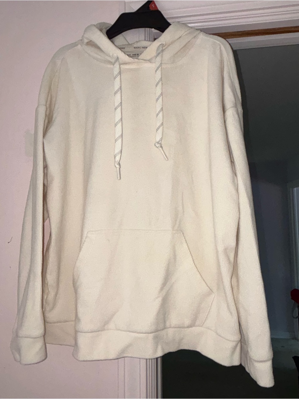 Men's Cream Zip-Up Hoodie Sweater